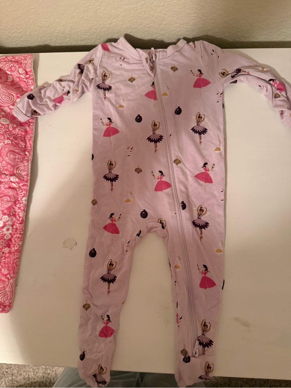 Kyte BABY Pink Ballerina Print Footed One-Piece